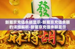 新葡京充值余额显示-新葡京充值余额的详细解析-新葡京充值余额显示